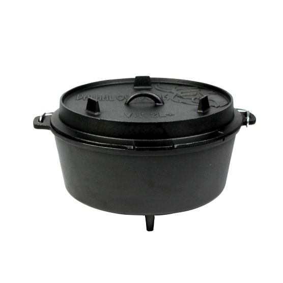 Dutch Oven 12 Liter gietijzeren braadpan met pootjes