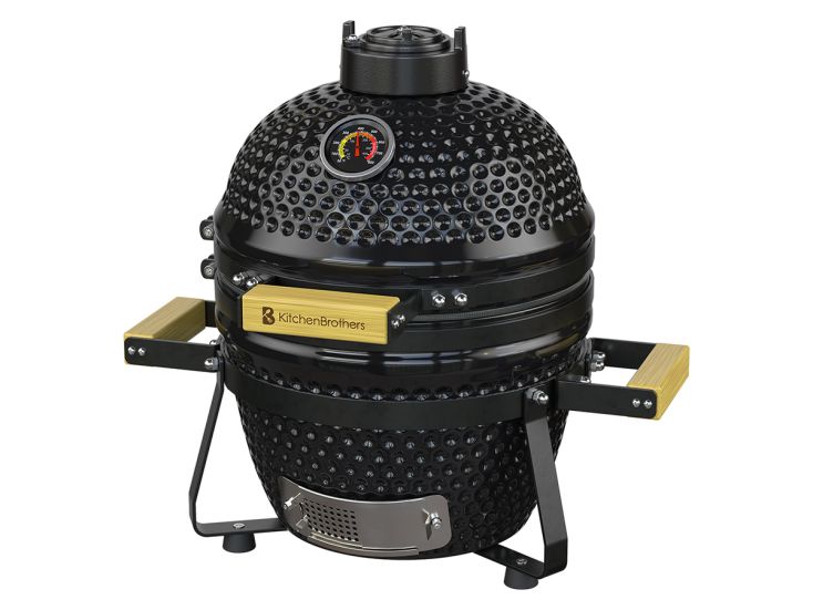 KitchenBrothers 13 Inch Kamado BBQ Deluxe Set - Black