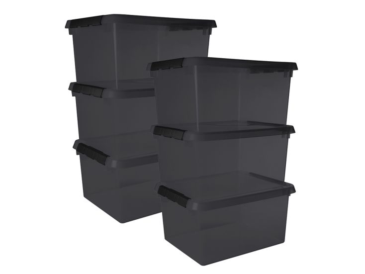 Sunware comfort Line set van 6 36L opbergbox - grijs