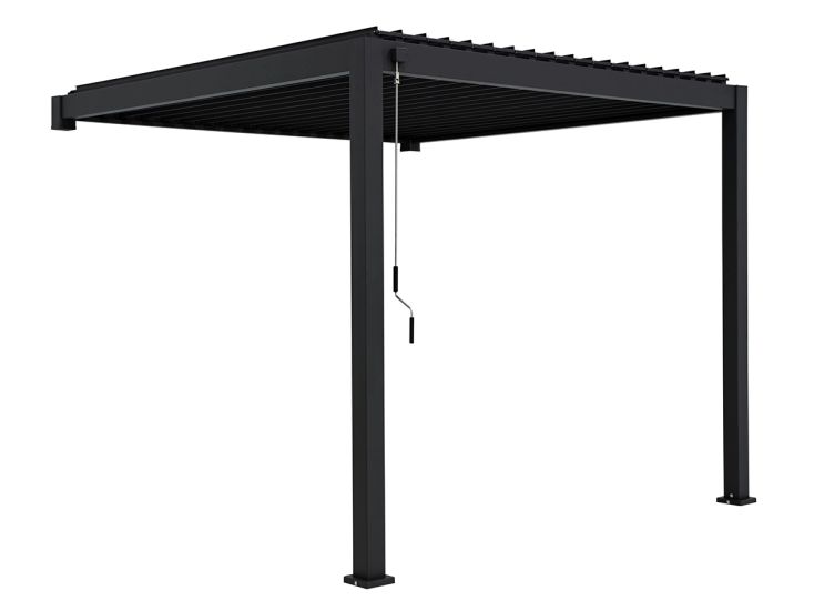 Mirador Classic 300 x 300 cm muur overkapping - antraciet