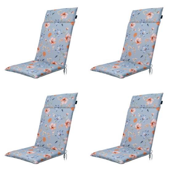 Madison Florina blue Tuinstoelkussen - Set van 4