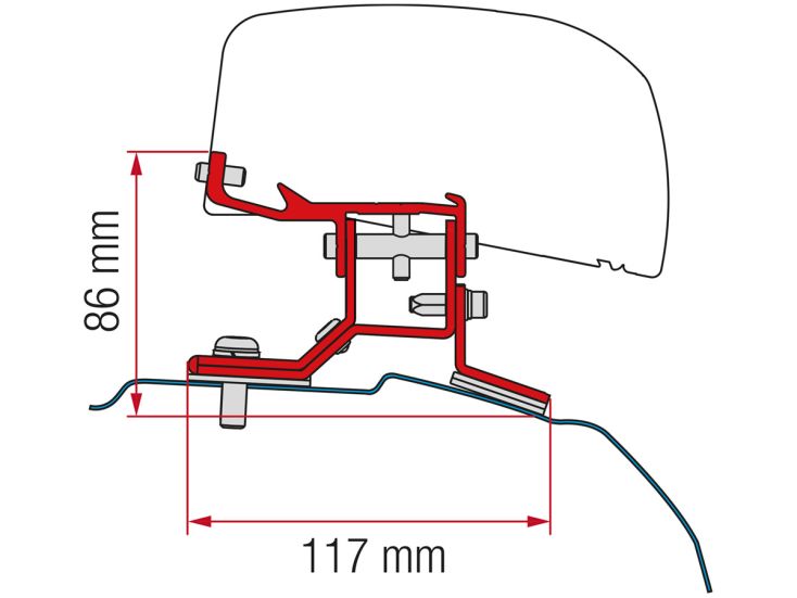 Fiamma adapter F40Van Ford Custom L2