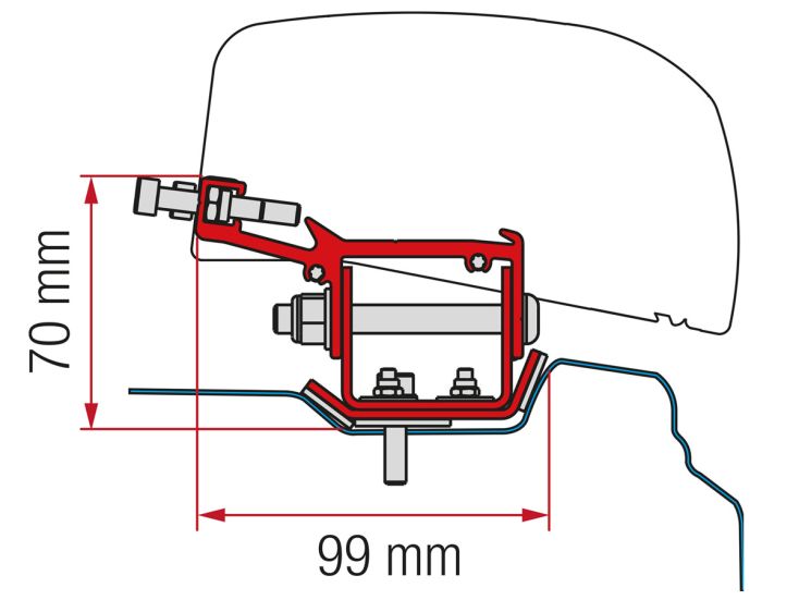 Fiamma adapter F40Van Trafic/Vivaro/Talento/NV300 L2 Fiamma adapter F40Van Trafic/Vivaro/Talento/NV300 L2