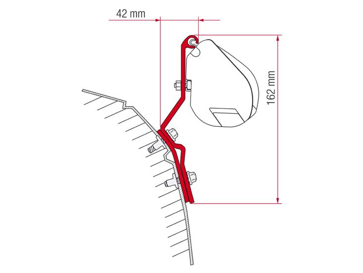 Fiamma F35 adapter VW T4 - VW T4 Lift Roof