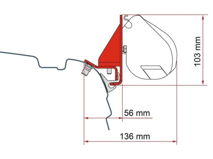 Fiamma F35 adapter combi rail bracket