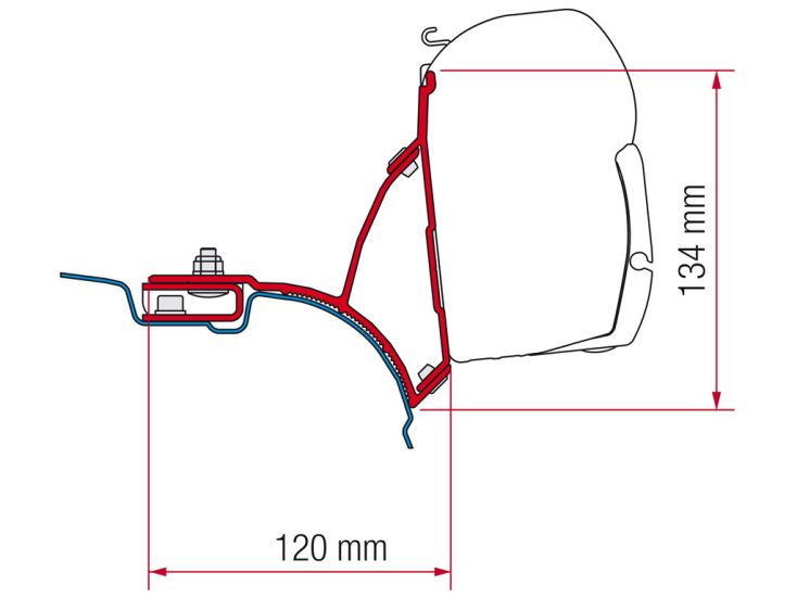 Fiamma F45 adapter VW T5/T6 Transporter Multivan