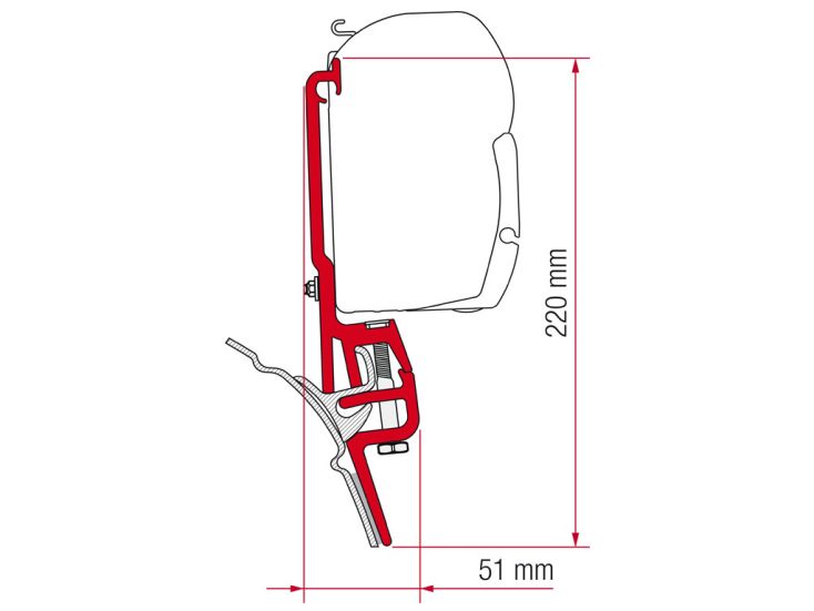 Fiamma F45/F35 adapter VW T4 Brandrup