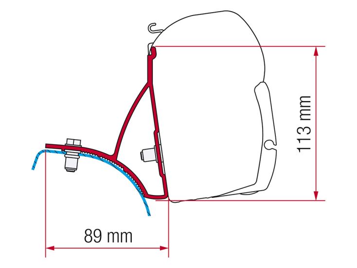 Fiamma F45 adapter Trafic Vivaro Primastar na 2001 voor 2015