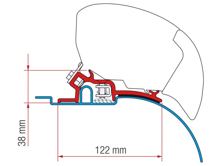 Fiamma F80/F65 adapter Ducato H2 94-06 Low Profile