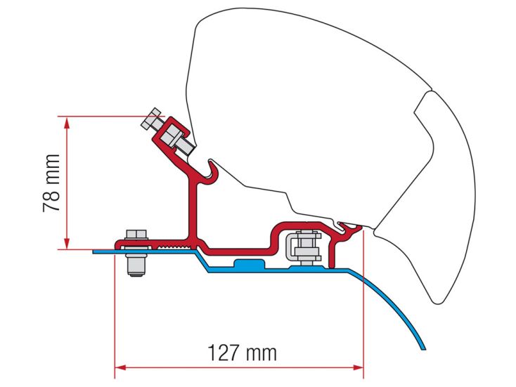 Fiamma F80/F65 adapter Ducato H3