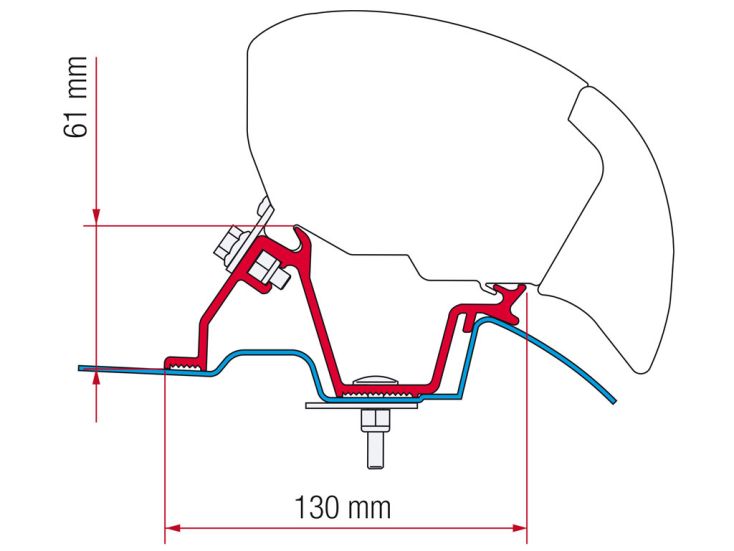 Fiamma F80/F65 adapter Crafter Sprinter High Roof