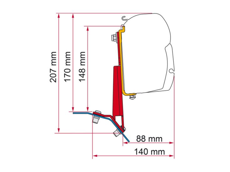 Fiamma F45/F35 adapter Ford Custom