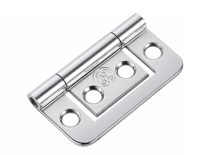 Fjord metalen middel vlakke scharnieren (2x stuks) - chrome