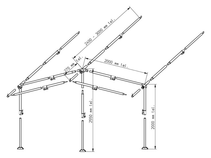Piper voortentframe PowerGrip Aluminium 28 mm maat 2 - 7