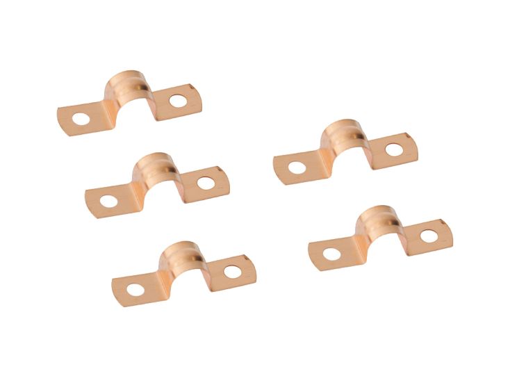 Gimeg 10 mm roodkoperen pijpzadels - 5 stuks