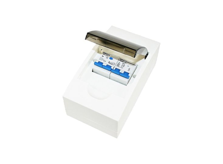 Haba installatiekast met aardlekschakelaar en zekering - white
