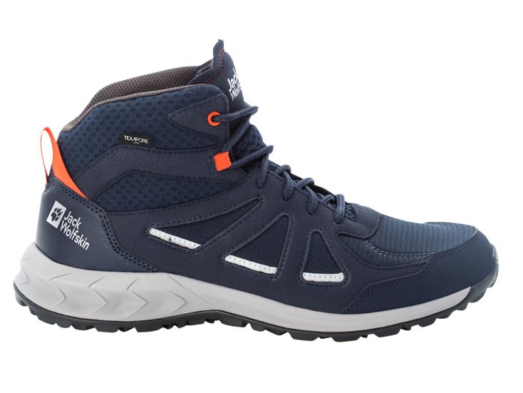 Jack Wolfskin Woodland 2 Texapore Mid Dark Blue heren wandelschoenen
