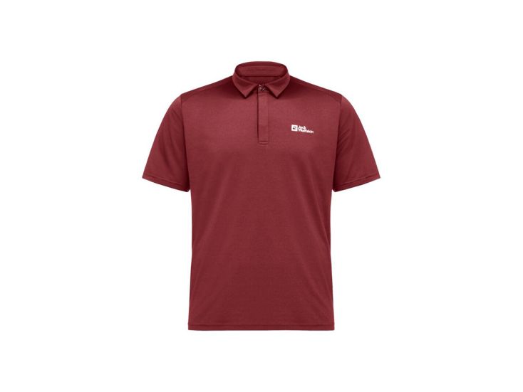 Jack Wolfskin Delgami heren polo - Deep Ruby