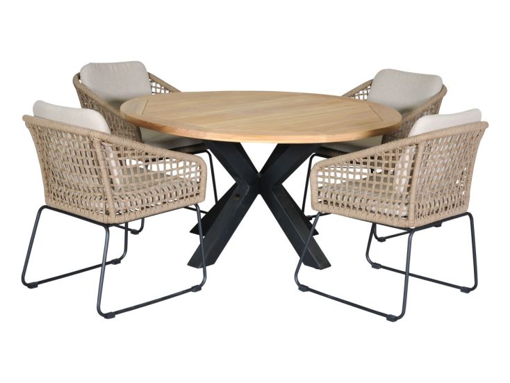 Outdoor Feelings Kentucky Cleveland Ø140 diningset - Sand