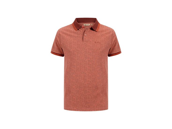 Life-Line Uri Pique Aop heren polo - Brown
