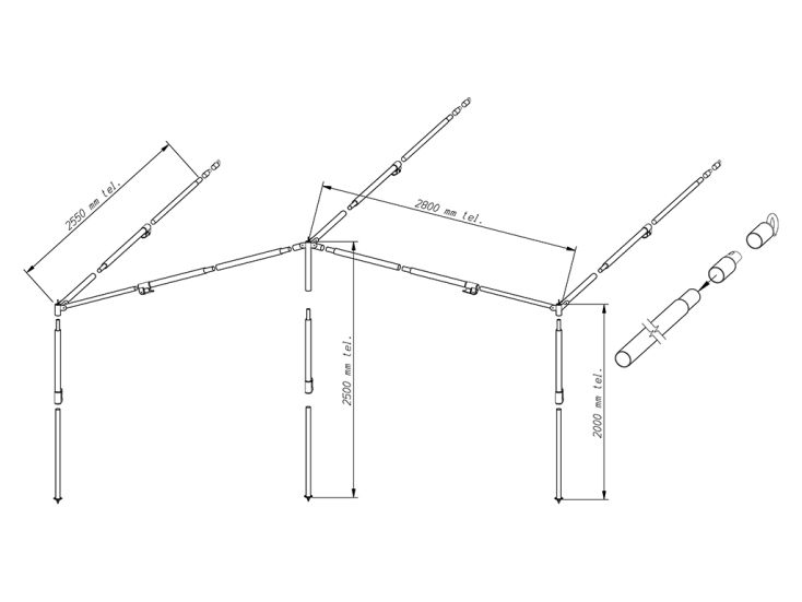 Piper luifelframe PowerGrip aluminium 28 mm maat 8 - 10