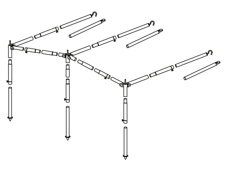 Tweedekans Obelink luifelframe staal 25 mm maat 8 - 10