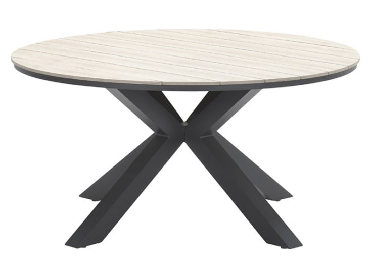 Outdoor Feelings Edson Carbon black light teak Ø 148 cm tuintafel