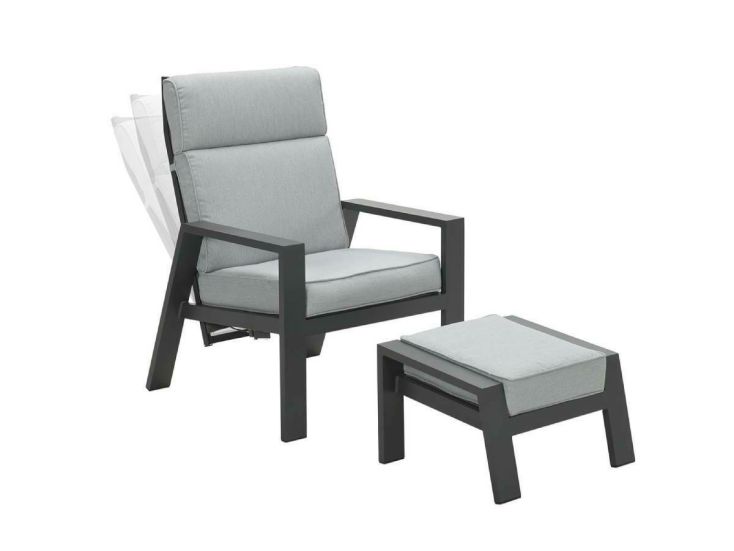 Garden Impressions Max loungestoel met voetenbank - Light grey