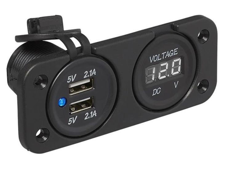 ProPlus 6-30V voltmeter - 2 USB inbouwkit