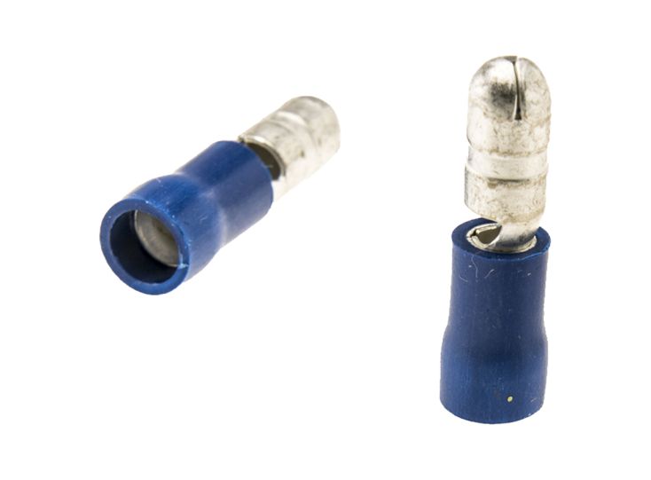 Ronde stekker 4 mm geïsoleerd (10 stuks) - blue