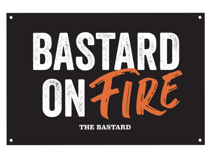 The Bastard Man Cave Bastard on fire wandbord