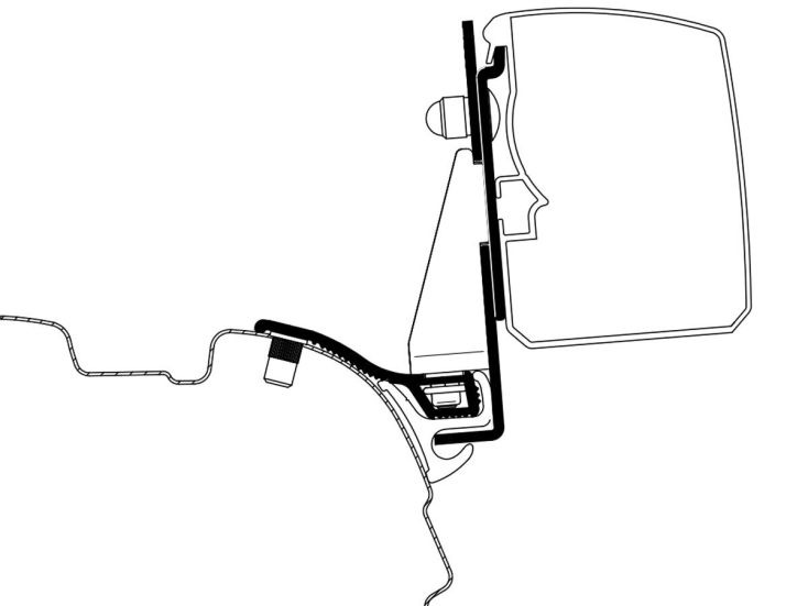 Thule adapter 3200 VW T5/T6 Multirail Reimo LWB Thule adapter 3200 VW T5/T6 Multirail Reimo LWB