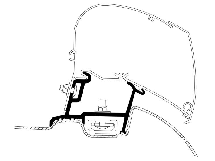 Thule Omnistor adapter Sprinter Crafter met Roof Rail