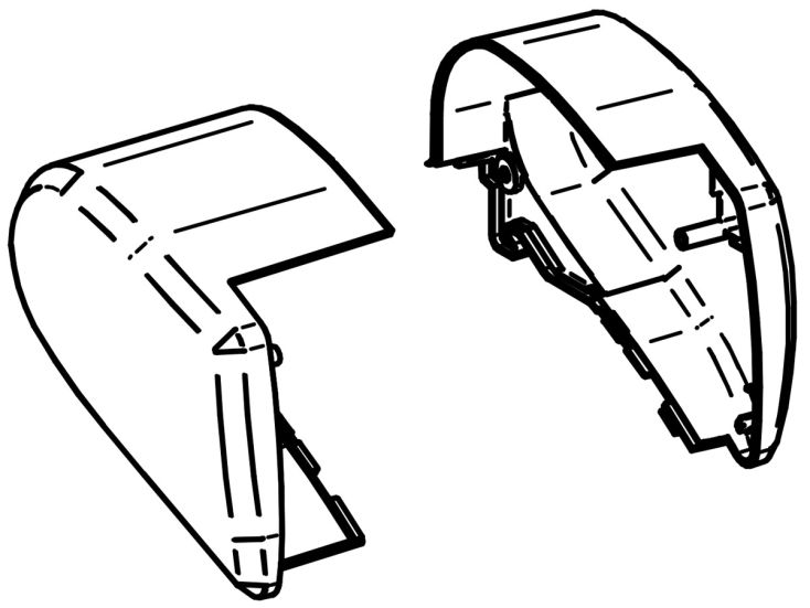 Thule Omnistor set eindkappen cassette 6300 wit