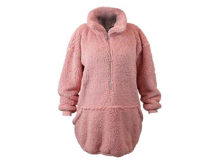 Unique Living Willow Long oversized hoodie - Old Pink