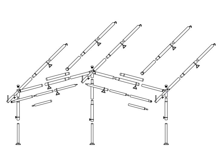 Tweedekans Obelink voortentframe staal 25 mm maat 11 - 20