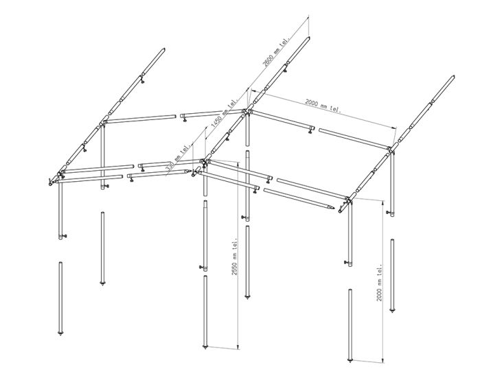 Vervolgen dief vervagen Piper voortentframe 350 Staal 25 mm maat 2 - 9