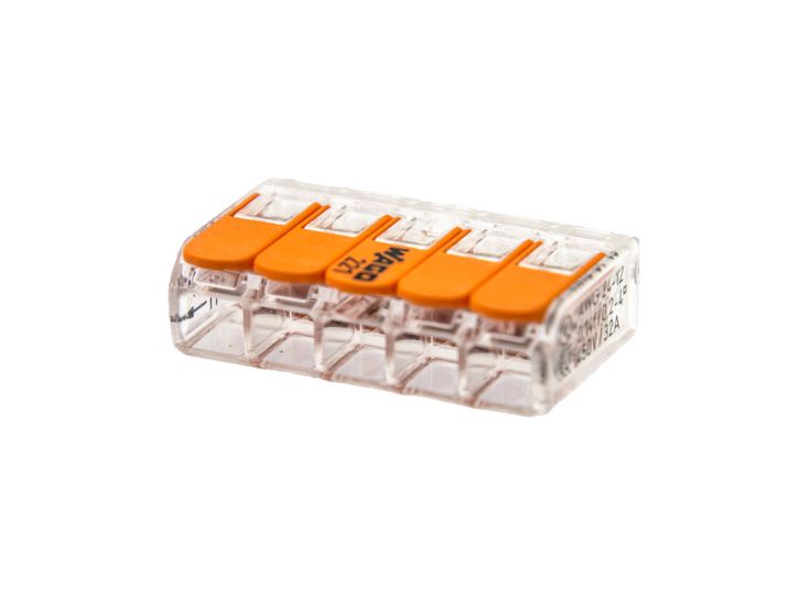 WAGO klem 221 5-voudig 0,2 - 4 mm² (5 stuks)