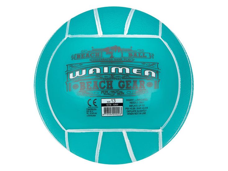 Waimea 13 cm PVC strandbal - Aqua blue