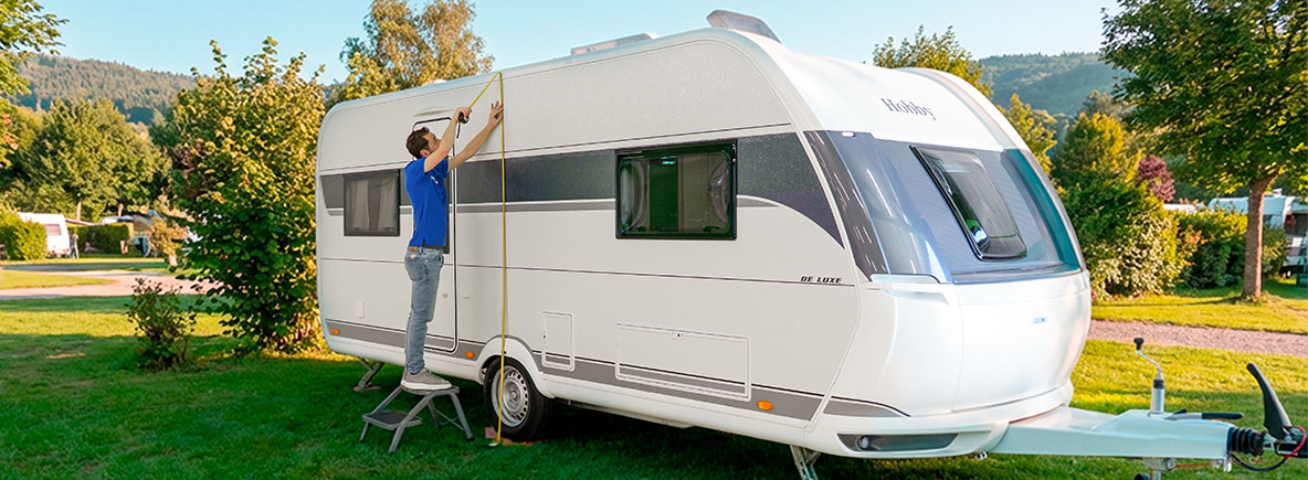 opmeten caravan aanbouwhoogte en rechte raillengte