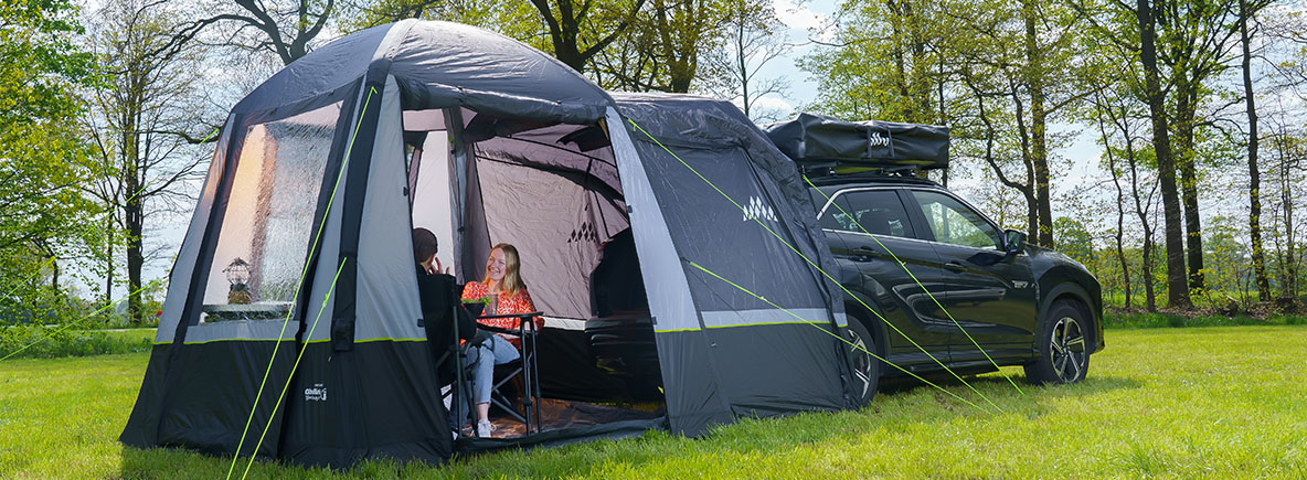 achterkleptent van Obelink op auto