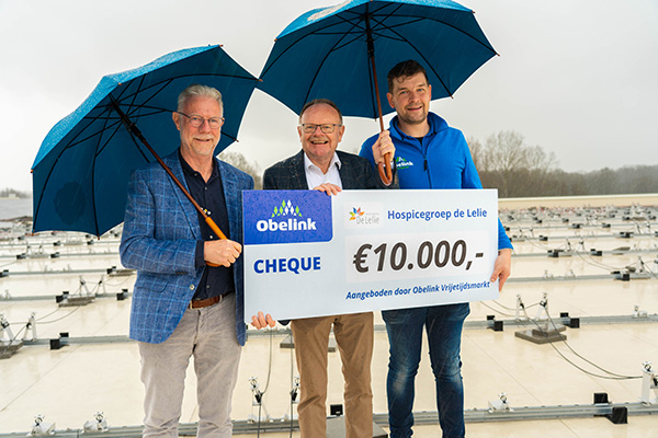 Obelink doneert 10.000 euro aan Hospicegroep De Lelie